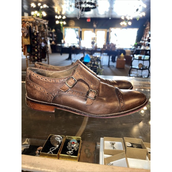 Johnston & Murphy Other - Johnston & Murphy Men's Double Monk Strap Wingtip Brown Leather Dress Shoes 11.5
